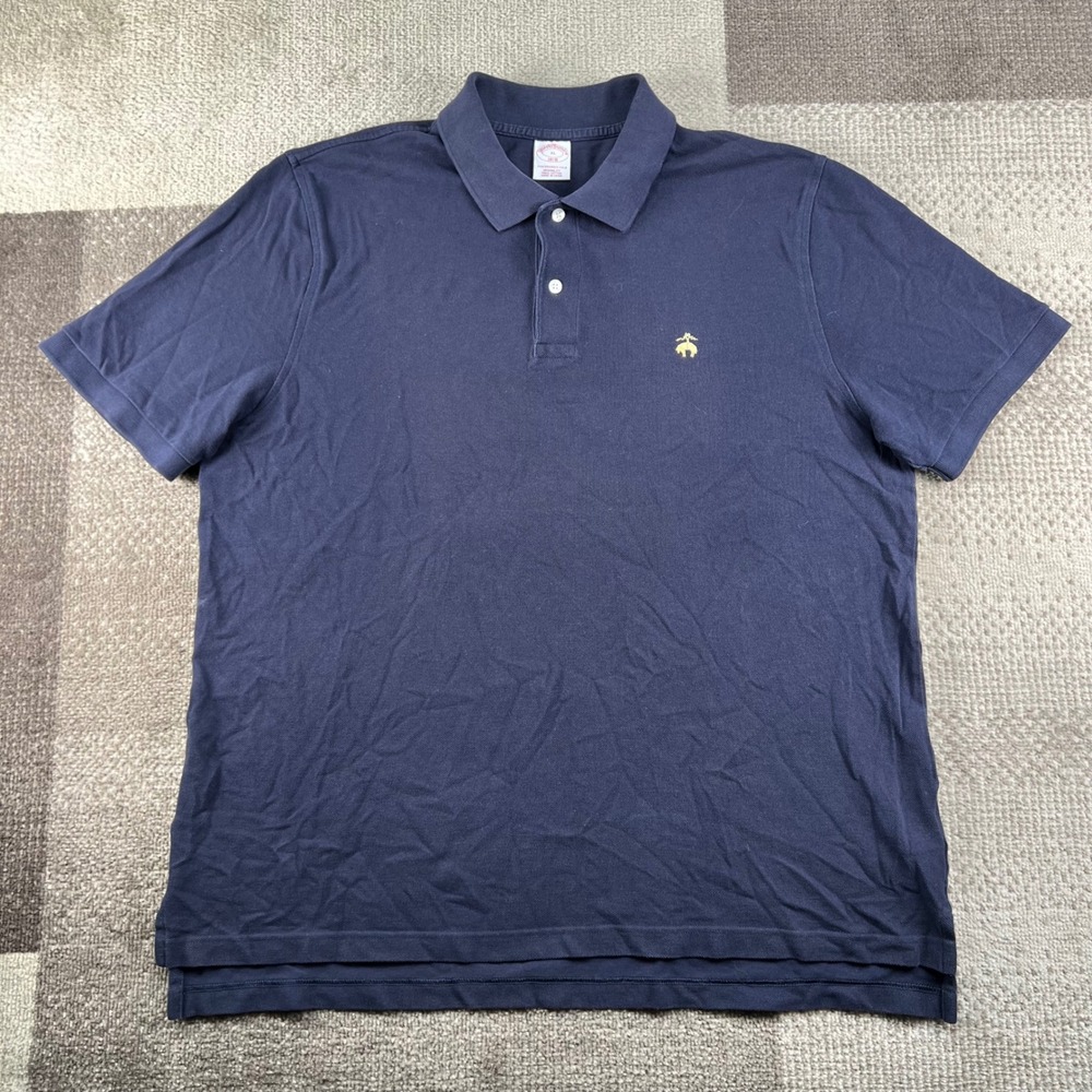 Brooks Brothers Performance Polo Shirt Navy Blue XL Original Fit 100% Cotton